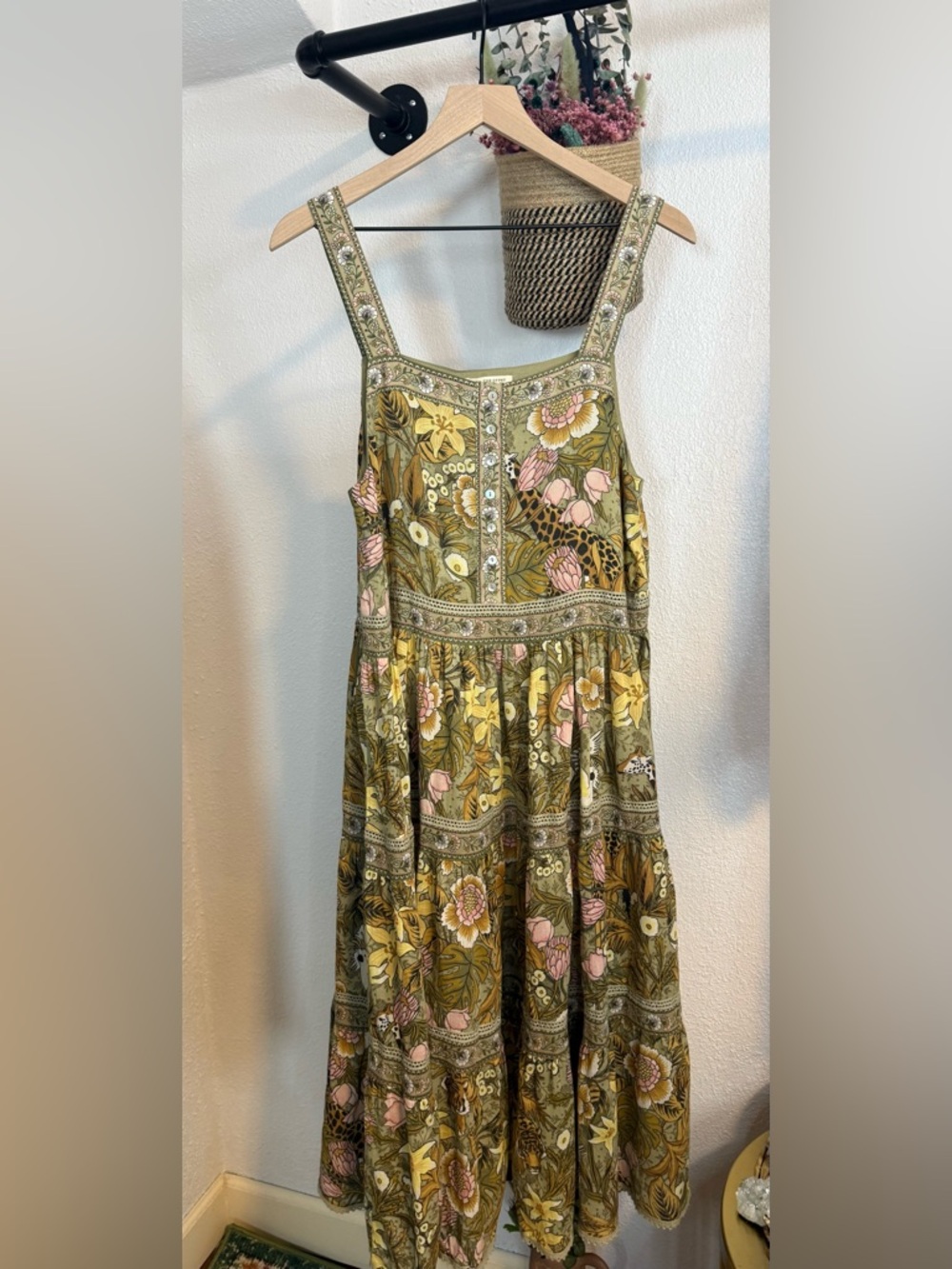 Spell Jungle Midi Sundress Size Medium Khaki